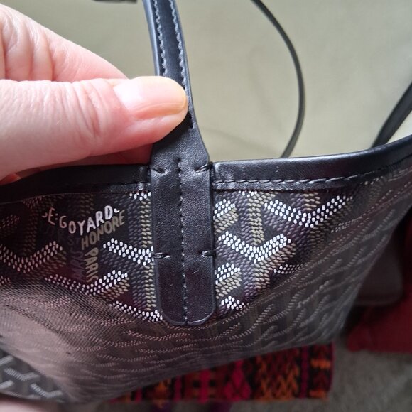 GOYARD Saint Louis GM Shoulder Tote Bag Coated Canvas Black - Picture 2 of 4